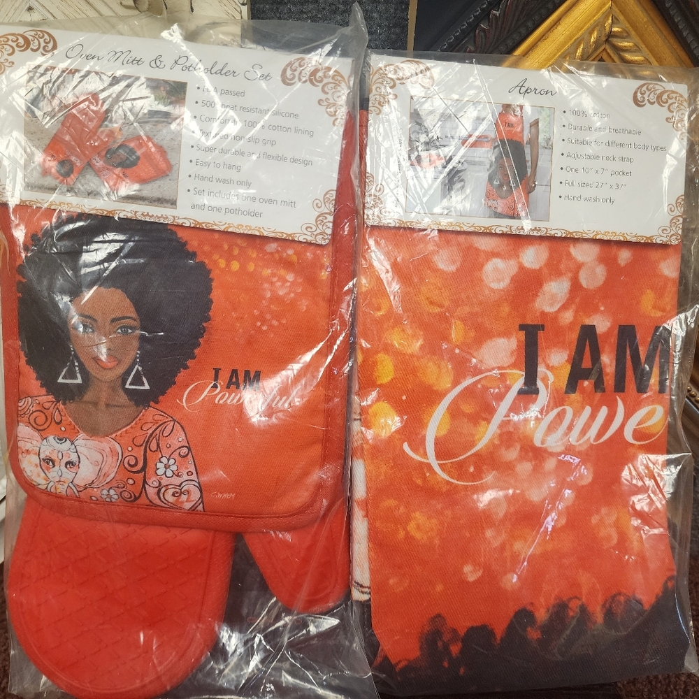 Apron and Oven Mitt Set